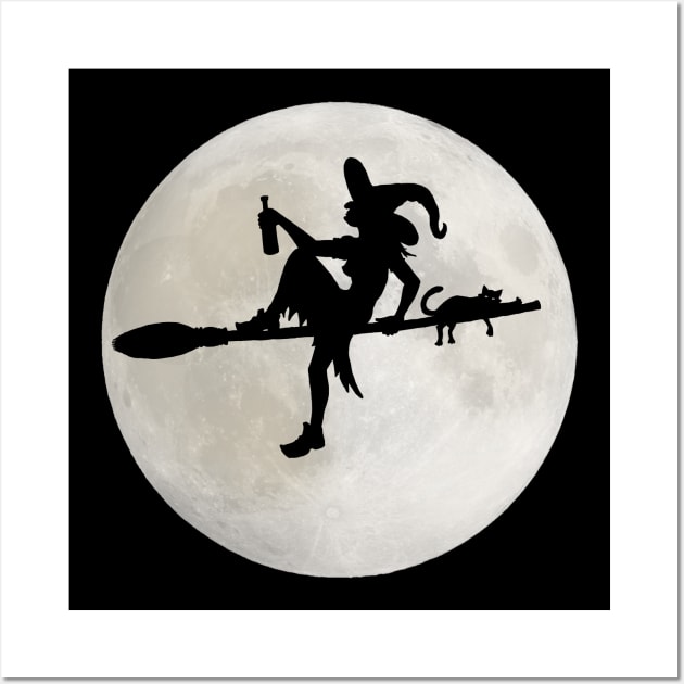 Witch on a broomstick Wall Art by Bearserk